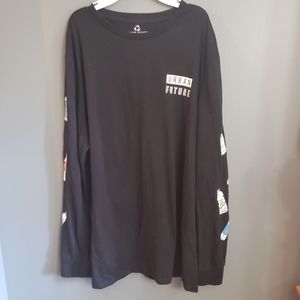 Urban future / urban planet. The size is M. Manly black in color